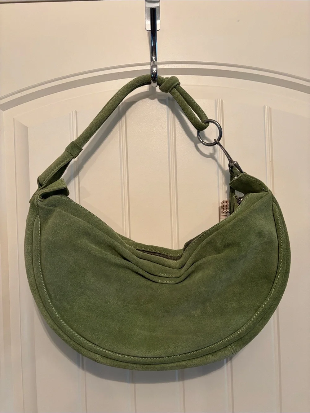 NWT Fossil Green Suede Hobo Shoulder Bag vintage